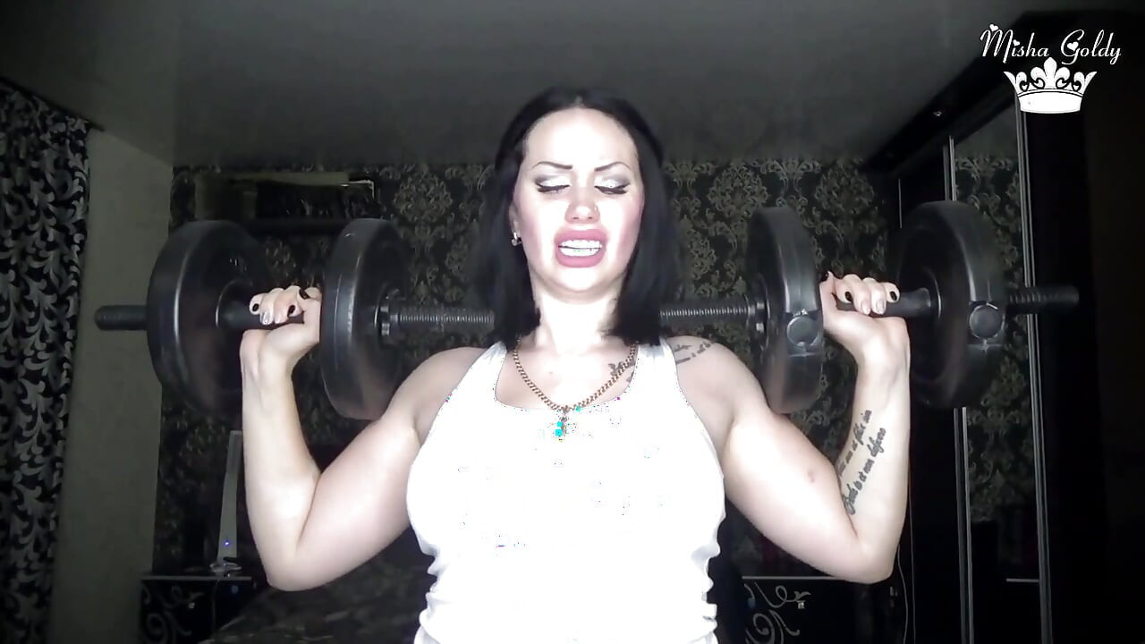 Strong shoulders muscles worship! Sport motivation for pathetic loser like you !