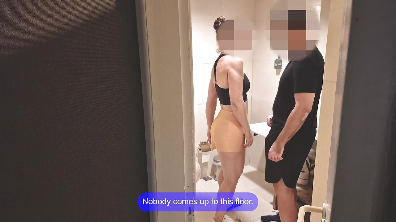 Gym Bathroom Surprise – She Got Caught with Ass Out & Took My Load