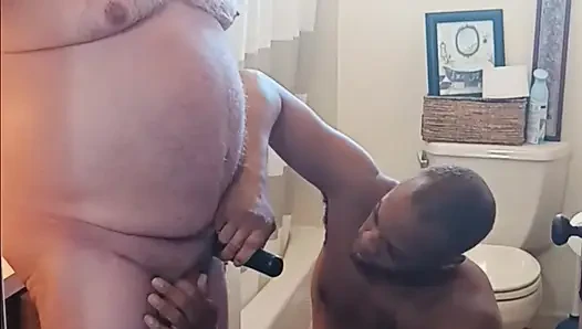 Shaved and Sucked!! Hairy Bear Gets Shaved by BBC and Then It Gets Better!