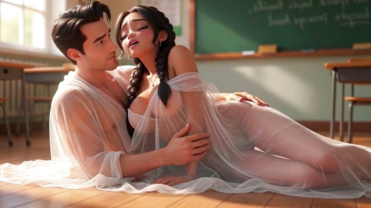 Aluna sexy em aula particular de piano flerta com o professor e finalmente chama a atenção dele ( gerado por IA )