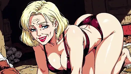 Ai çizgi film orta yaşlı seksi kadın azdırıyor