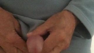 circumcised guy's  wanking and cumshot