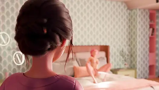 College mädchen riesiger squirting-orgasmus nach dem yoga-unterricht (volle 3D-animation) hq