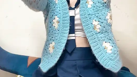 Hana Yeni Gün Iş Seks Kamerası Için Liseli Kız Kostümü Giyiyor