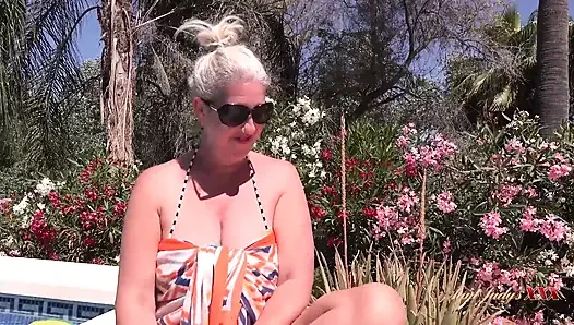 AuntJudysXXX - Meeting Hot Mature MILF Maggie Moon at the Pool