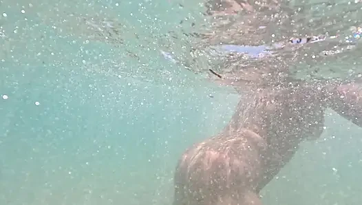 Naked Paradise -Underwater play with naked girl