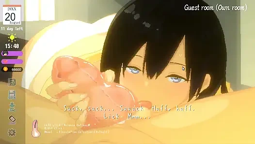 Hentai oyunu - tutku dolu bir yaz sahnesinde büyük memeli kırsal güzellik