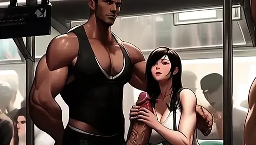 Tifa LOVES finding new dicks to suck on the Midgar train