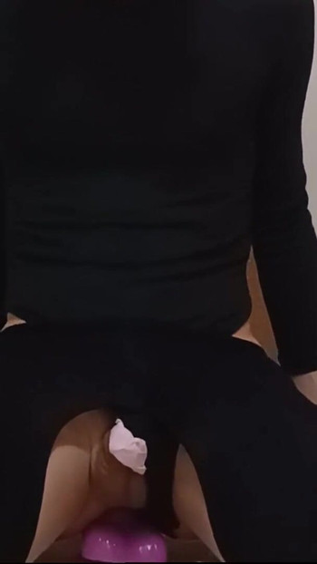 Jaw-dropping moment from "Sissy-Kuroko Black Leotard Huge Dildo"