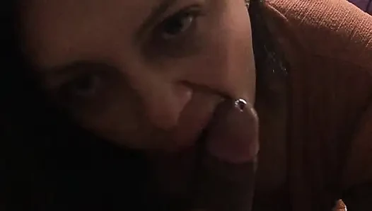 Angy is my friend's wife and she gives me a blowjob with deep throat