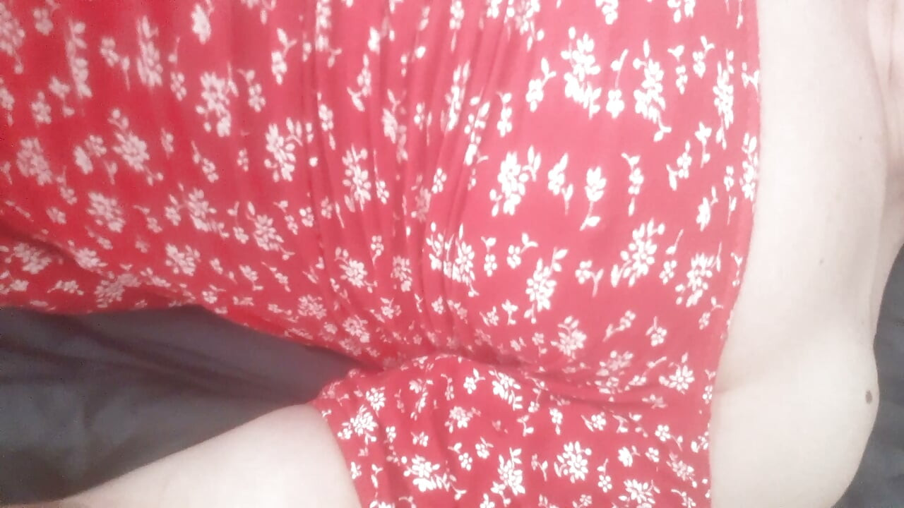 Homosexual masturbation in floral dress