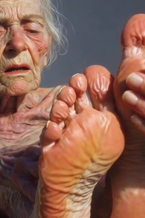 Granny Foot Oil Play - Self Massage Makes Her Horny and Dripping