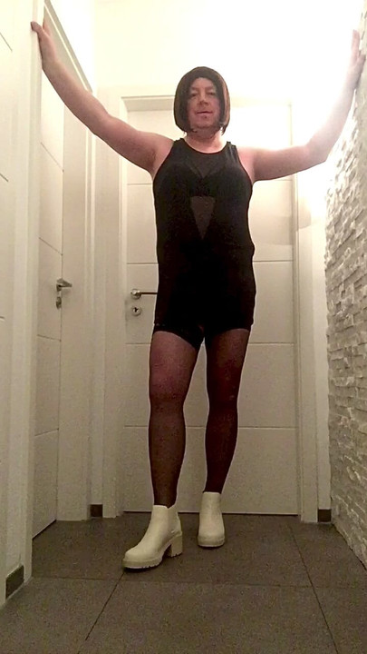 รองเท้าบูทถุงน่องใส่ถุงน่องเดรส - Nicki-Crossdress