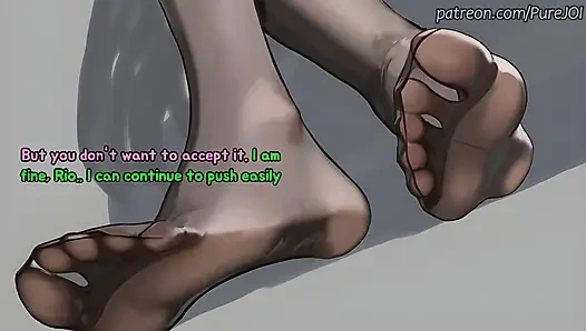 Rio from Blue Archive tests her new innovation on you (Feet and Pantyhose)