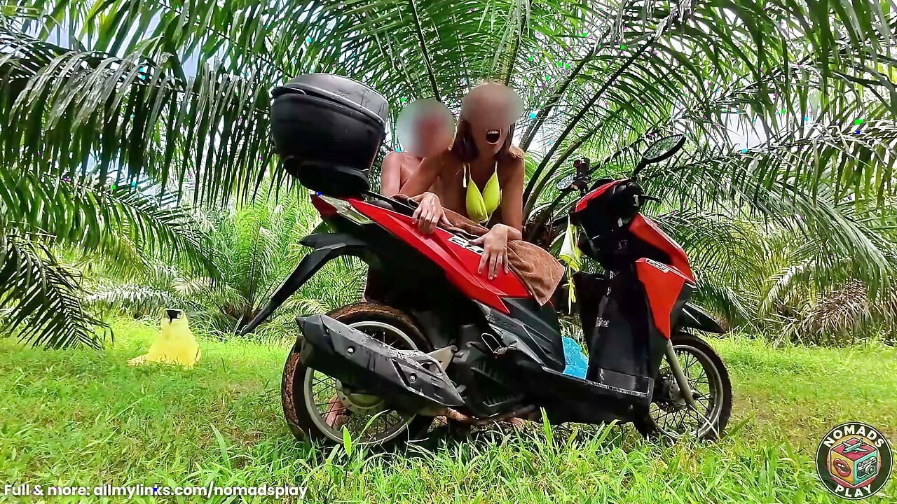 Tropical Jungle Rainstorm Sex on a Scooter - Outdoor Nature Fuck in the Rain
