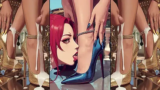 High-Heels get cum from alle sites an will be licked by hot anime girls Chapter 2