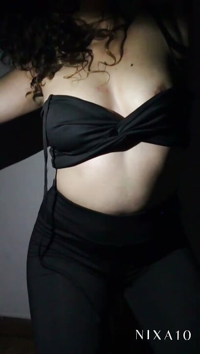 Sexy hot latina before going to work masturbates