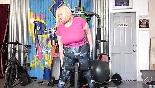 AuntJudys - Hairy Mature BBW Catherine Can Gets Horny at the Gym