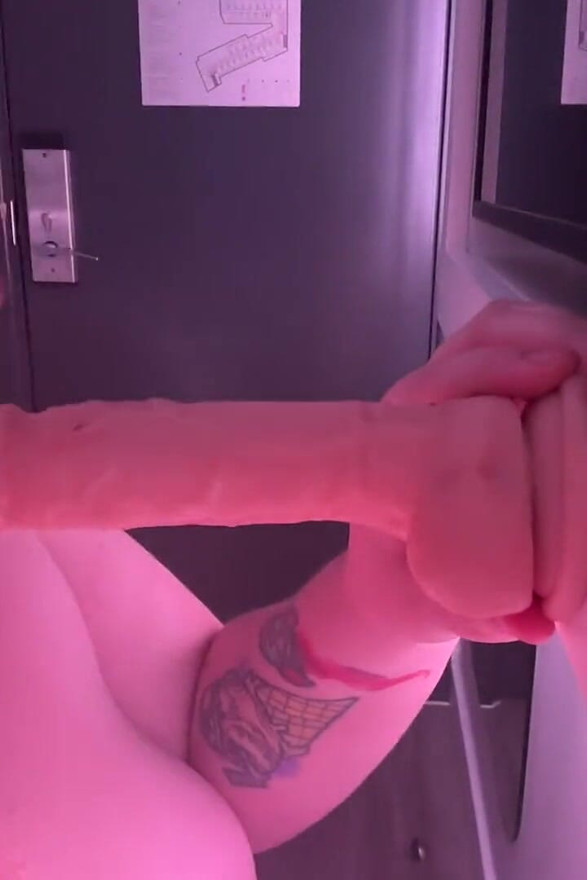 Messy BBW Gagging on Dildo