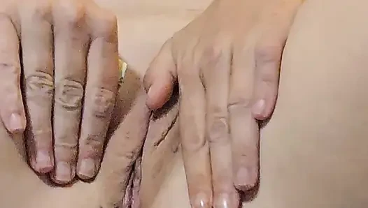 Milf wife cumming hard with vibrator. Close up playing to orgasm