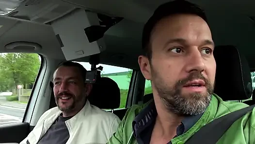 Big ass tattooed chick picked up and fucked in car