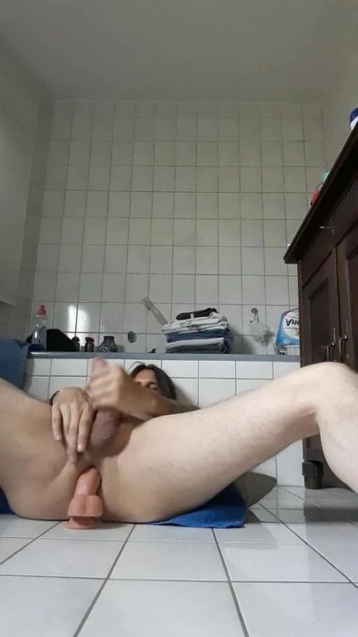 Dildo in my ass with hard cum