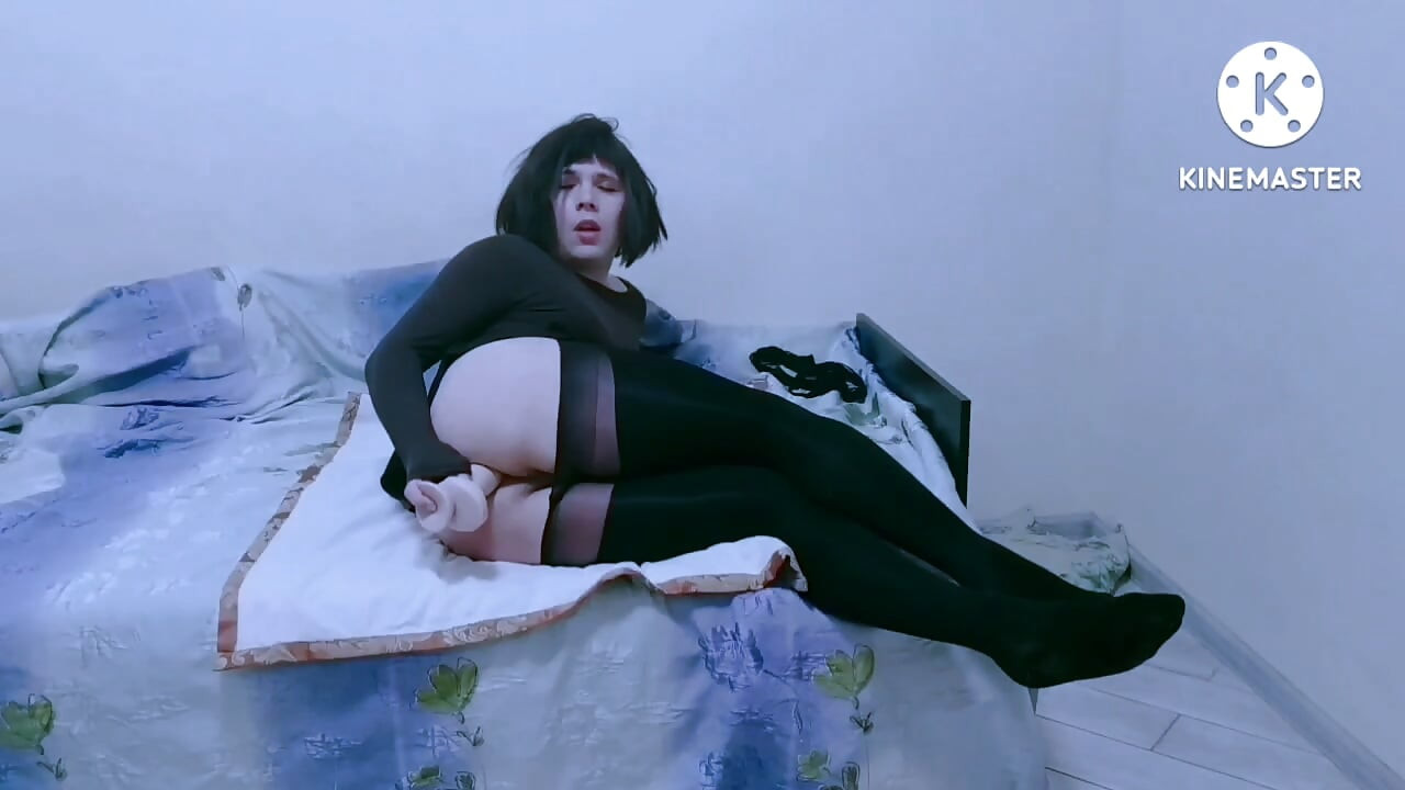 Transvestite Denise Faggot, anal, dildo, solop