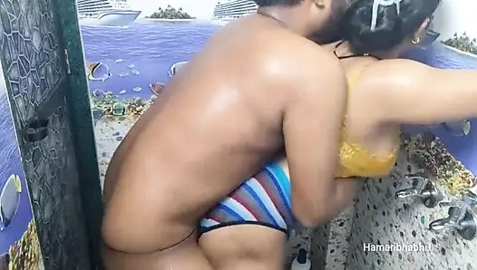 Indian Homemade Bathroom Sex Video With Milf Bhabhi. Cum in Mouth.