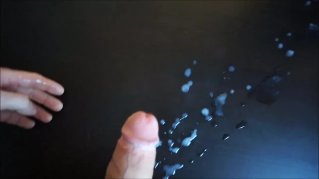 Intensive Cumshot on Table