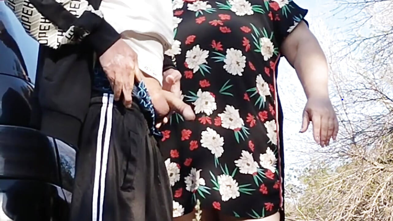 Mother-in-law holds my dick while I pee and then sucks it in public
