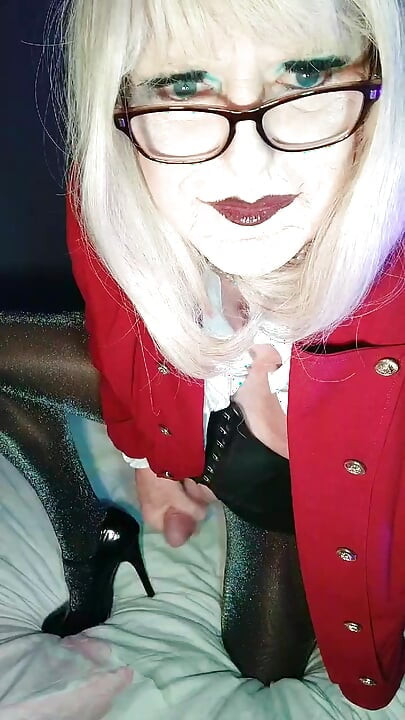 Naughty Trans Secretary Cum