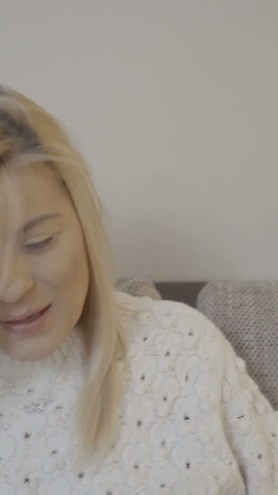 Blonde MILF Gives Sloppy Footjob to Titus in Fuzzy Socks