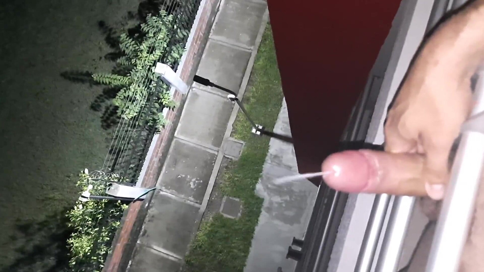 Ejaculation on the balcony