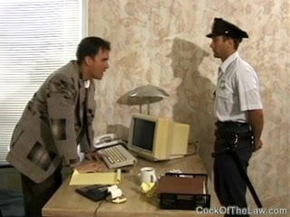 Cop shows a gay guy his cock and badge