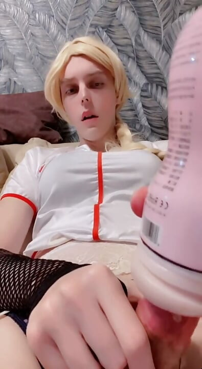 Underfucked nurse with girldick