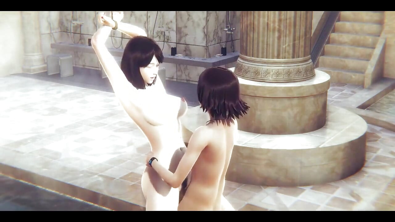 Hentai 3D necenzurat - cuplu care face sex în spa - japoneză manga anime film porno