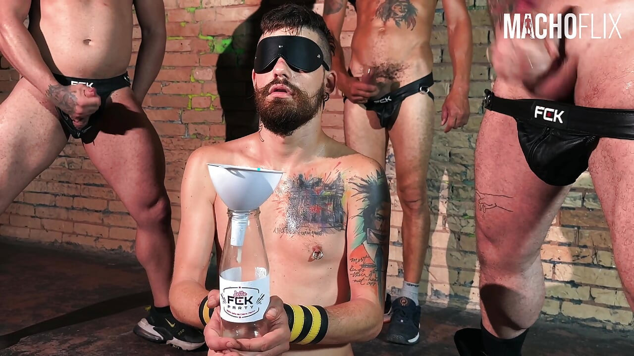 Blindfolded Bottom Serving Anonymous Males
