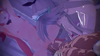 MMD R18 Admirál a Yamakaze a Ekaze ho vycvičili, aby byl succubusem hentai