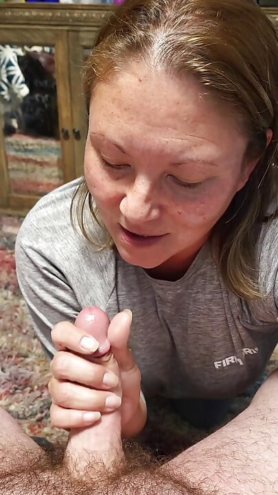 Dirty talking milf while sucking cock talks about why she likes sucking dick and how she wants guys lined up to for a blowjob