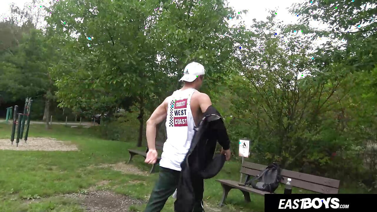 Handsome Czech Athlete Boy shows muscles