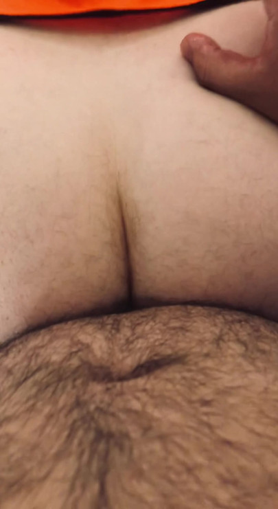 The workman taking a thick cut cock after he repairs the plumbing.