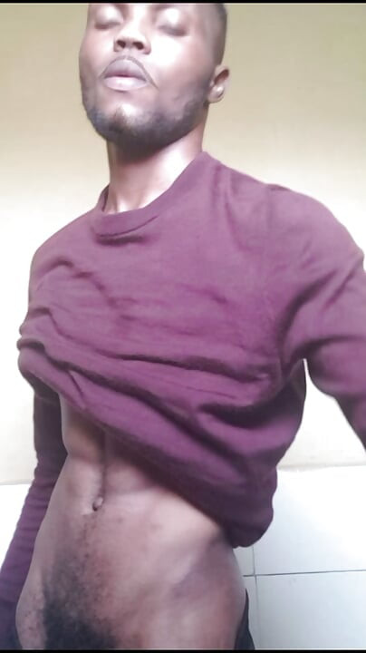 Sexy black print Dick showcase his dick at work