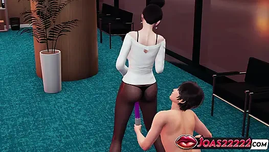 Kazaho: Japanese Secretary in Pantyhose 3D Animation - Intense Pussy Licking Until She's Wet, and Tight Ass Licking