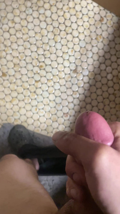 Busting a fat load on the bathroom door!