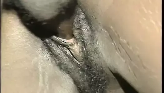 Stud squirts cum on chick's ass after getting BJ and fucking her black cunt