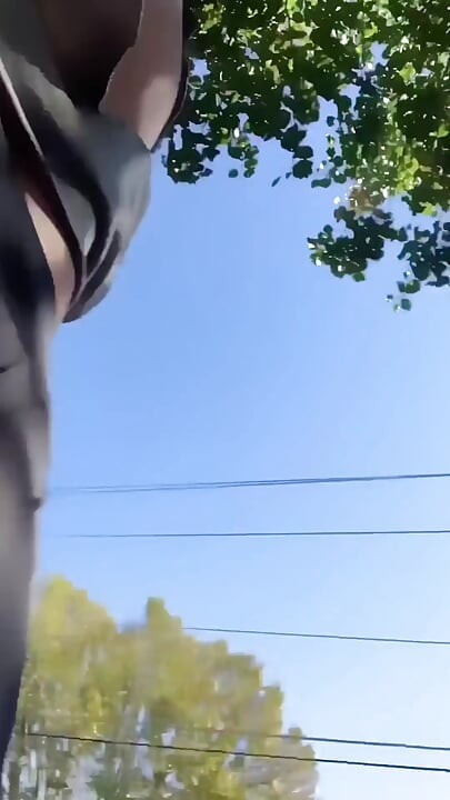 Sissy Street Walk, Hiking Trail in Panties, Slutty Workout Shorts in Public