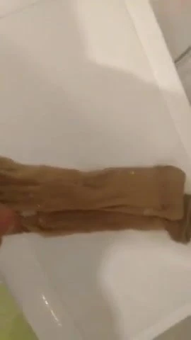 Cumshot on knee high nylon sister