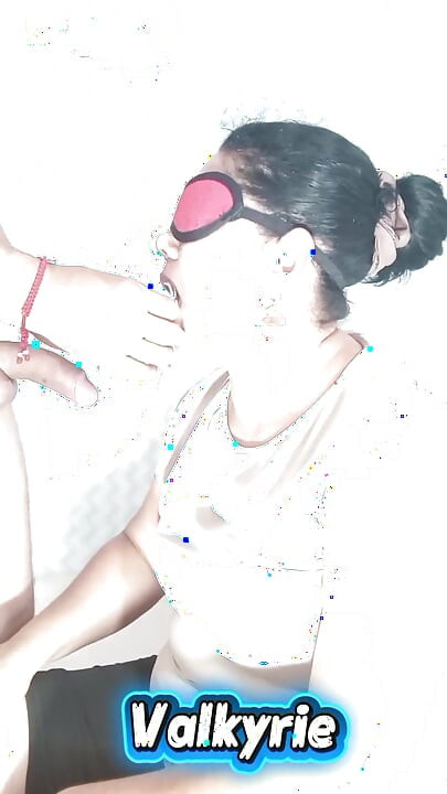 Blowjob with Mask of My Girlfriend Deep Throat