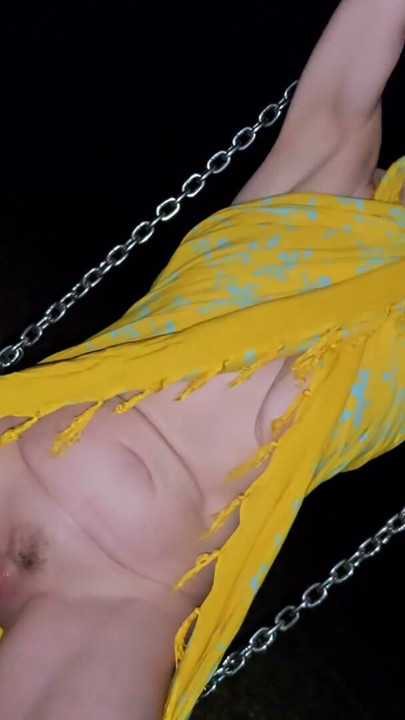 Masturbating in a park on a swing | Clip 2