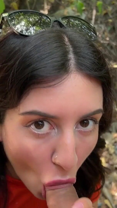 Public Blowjob in the Bushes with Stranger and Crazy Cumwalk Covered in Cum | Clip 1